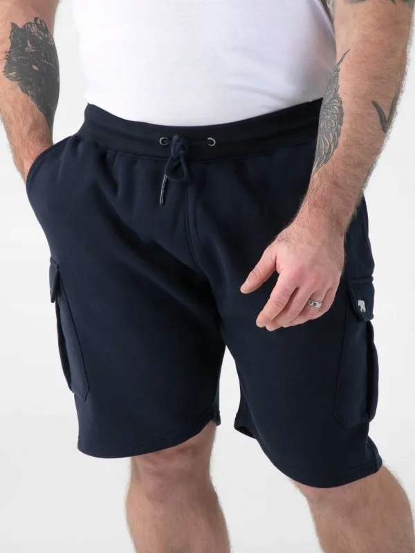 Kraťasy Dresové Kapsáče Tmavě modré ROBINSON-D555 Velké velikosti 7XL