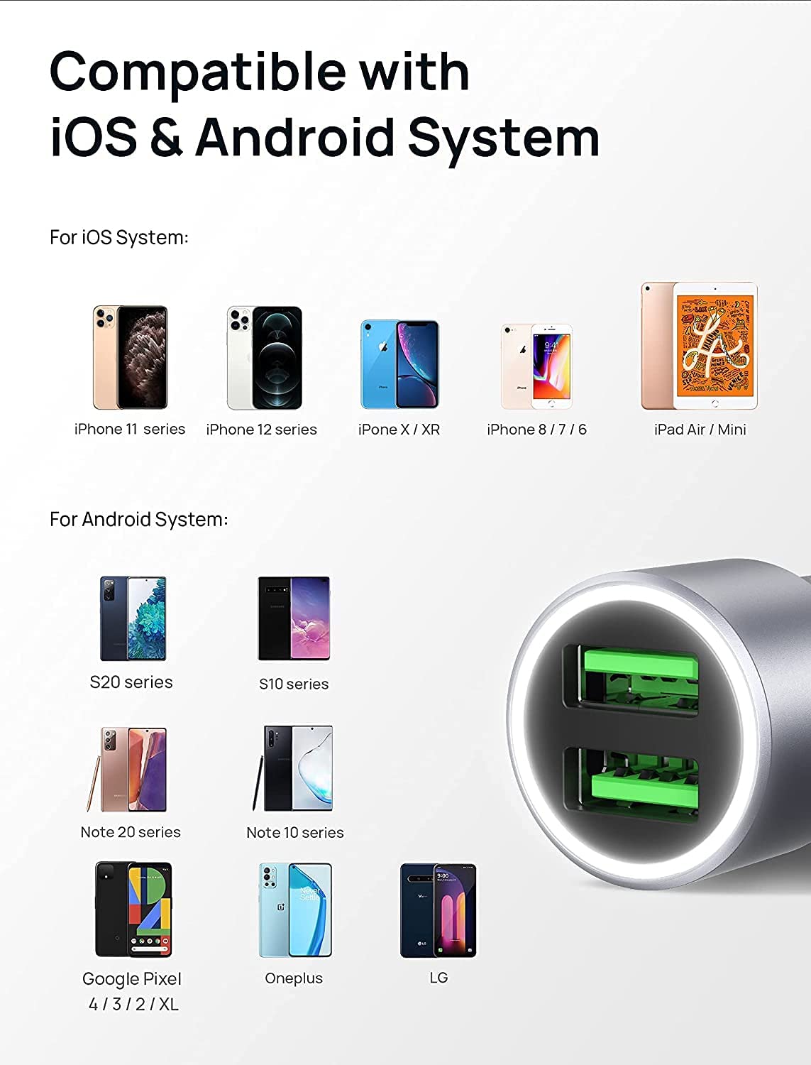 JSAUX Ładowarka Samochodowa Z KABLEM USB-C 36W Producent inny