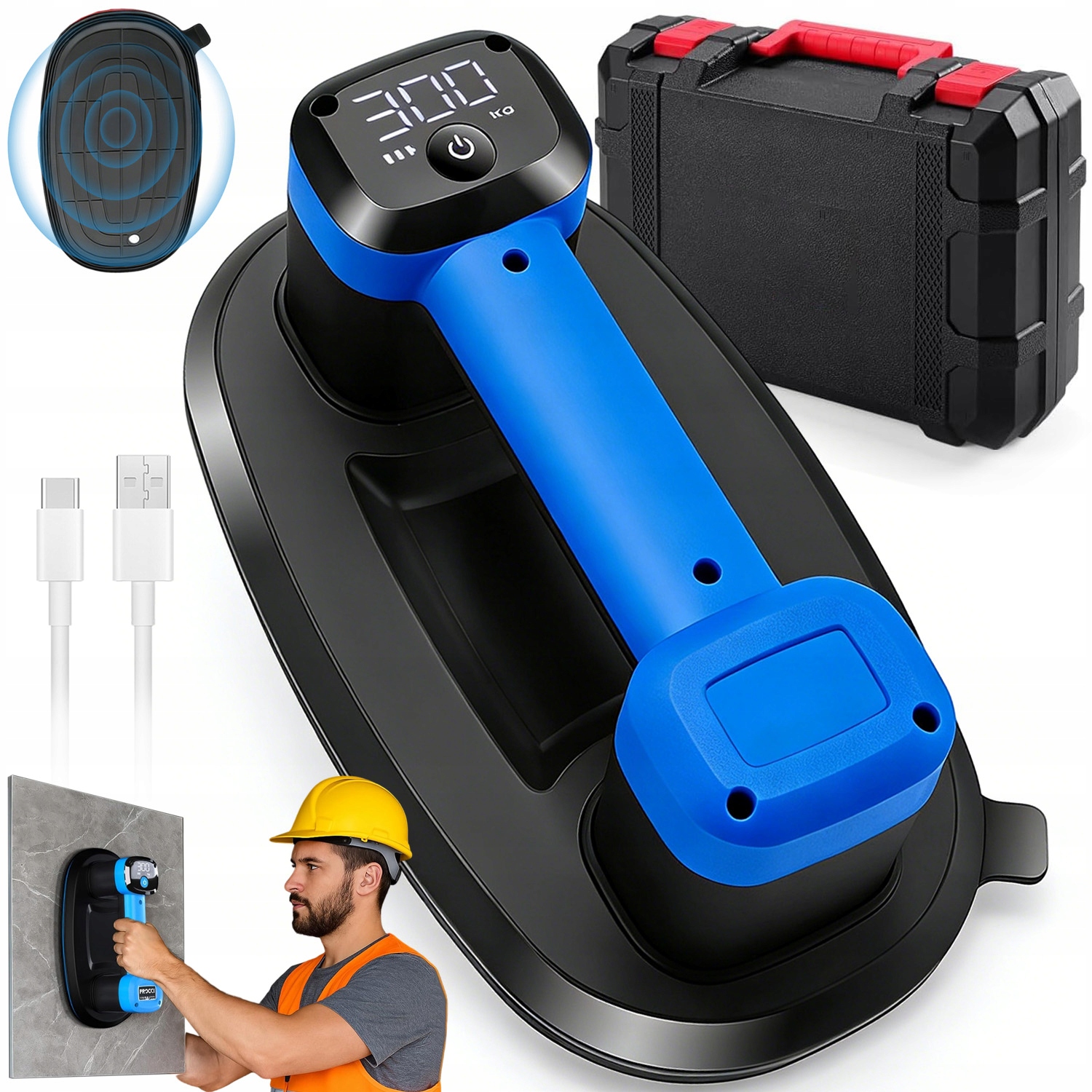 Přísavka Na Dlaždice Elektrická Držák Pro Gres Max 300 Kg Trvanlivá