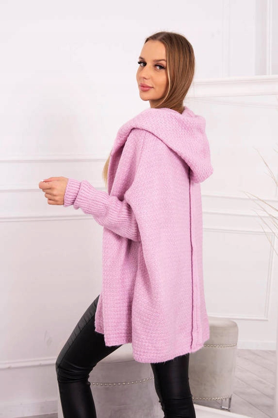 Sweter z kapturem i rękawami typu nietoperz fiolet Marka Kesi