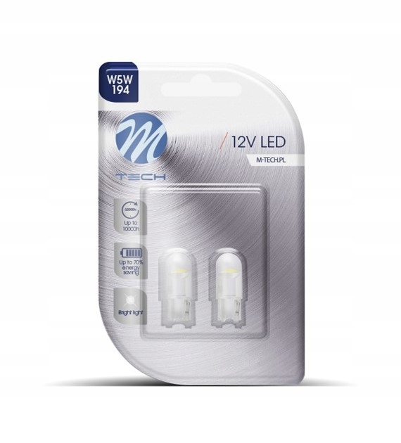 

Żarówki Led M-Tech W5W białe T10 Clear