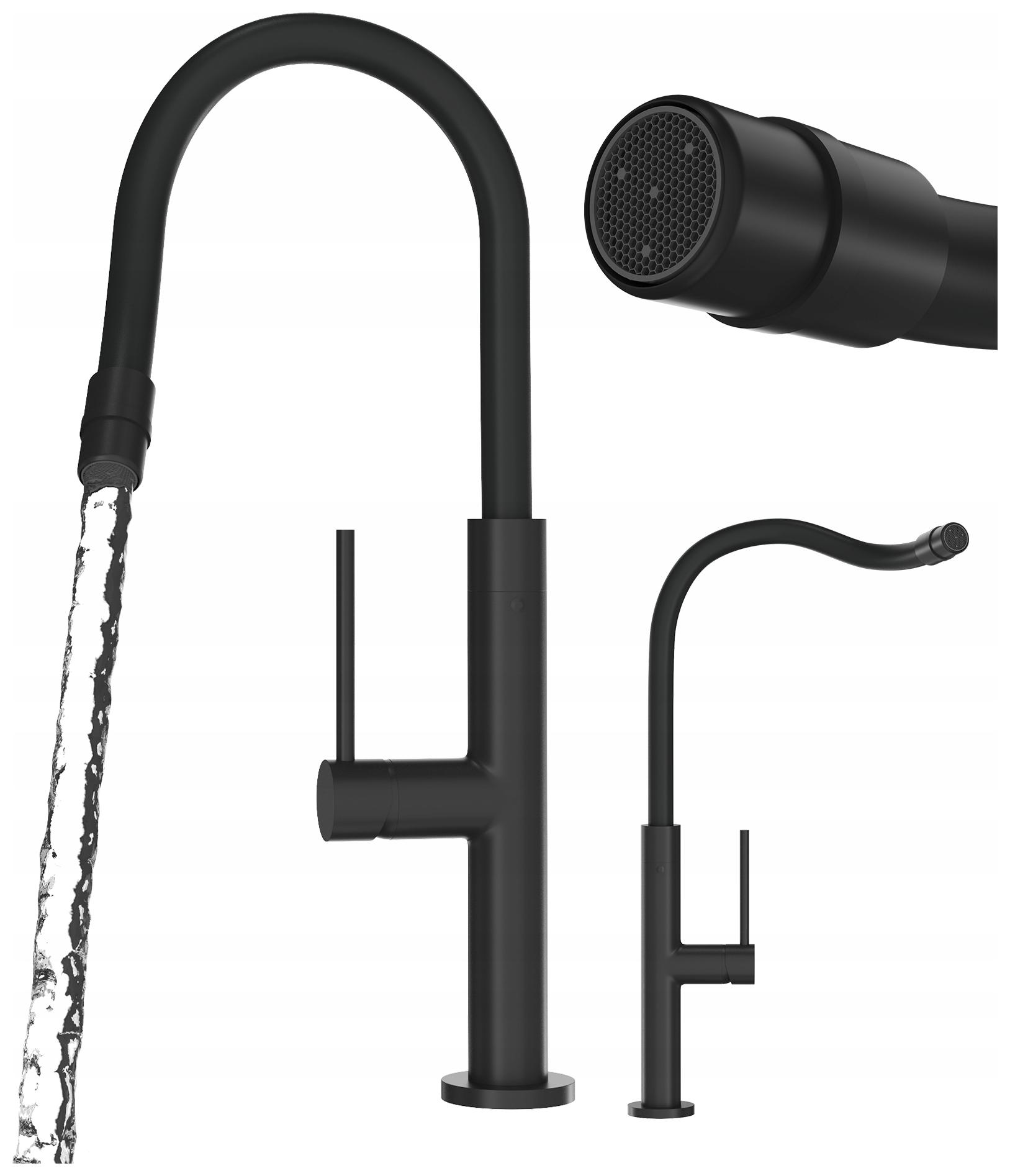 Kuchynská Batéria S Flexibilným Ramenom Čierna Oti Kohútik Do Drezu