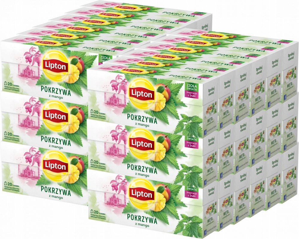 Herbata ziołowa w torebkach Lipton pokrzywa z mango 20szt x36