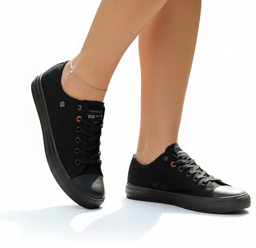 Trampki damskie buty Big Star tenisówki na lato całe czarne T274032 39