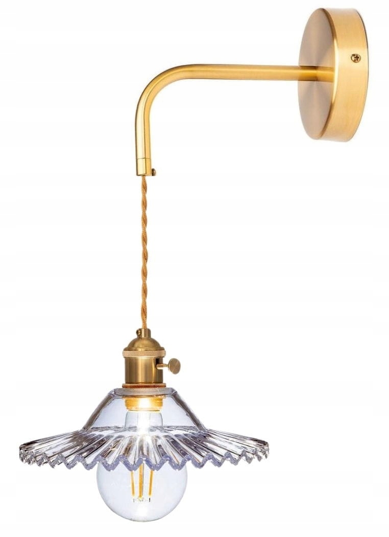 Kinkiet metalowy szklana Balerina przezroczysta