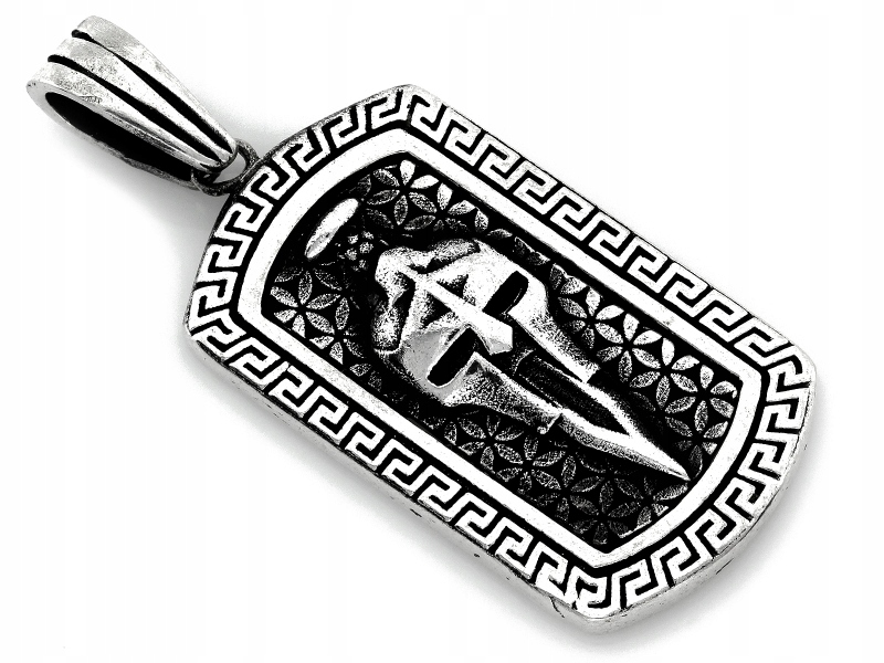 Stříbrný přívěsek 925, obdélníkový, oxidovaný, pánský, velký na Valentýna