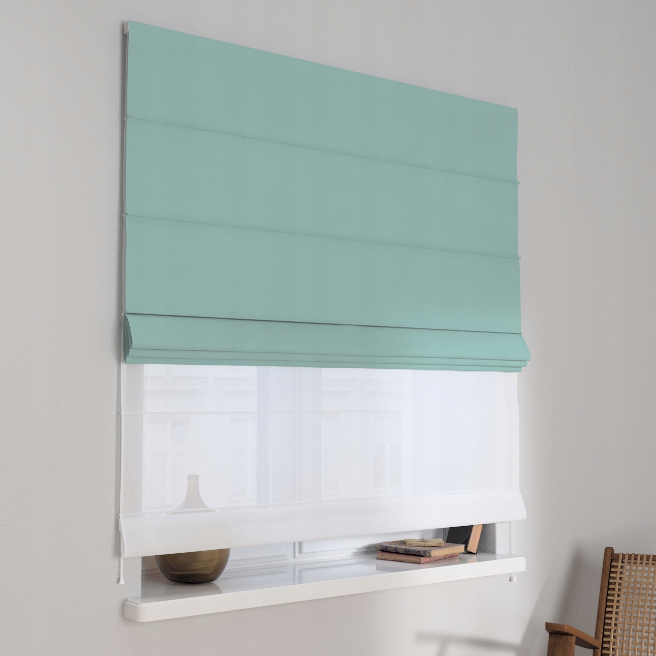 Hotová římská roleta Duo 100 x 170 cm modrá