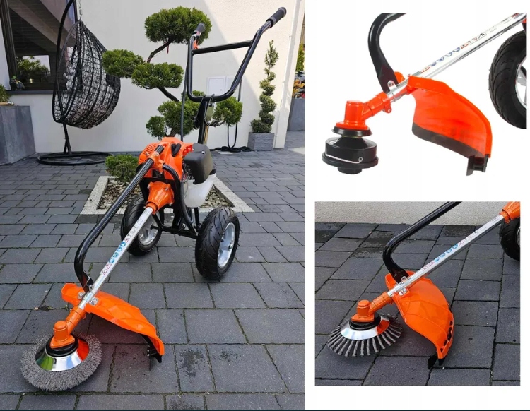 Spalinowa Maszyna Do Czyszczenia Kostki na kołach szczotki Demon Kosa