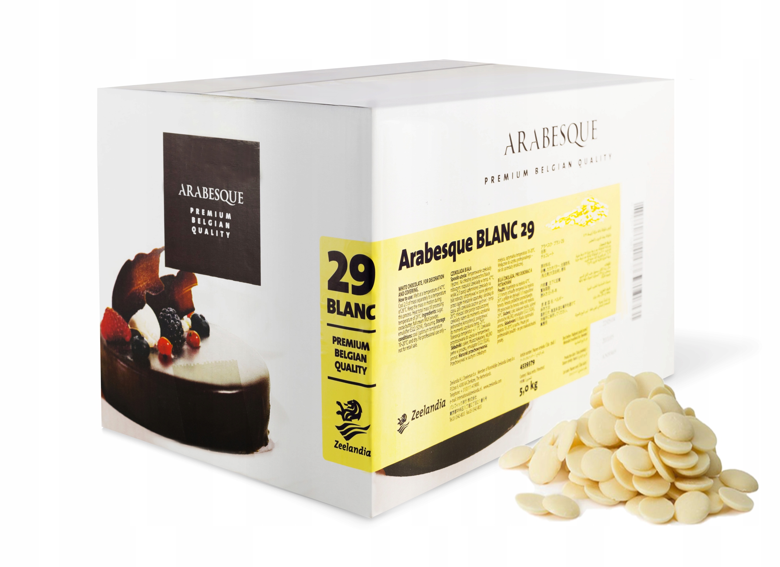 Czekolada belgijska biała 29% pastylki kaletki idealna do deserów 5 kg