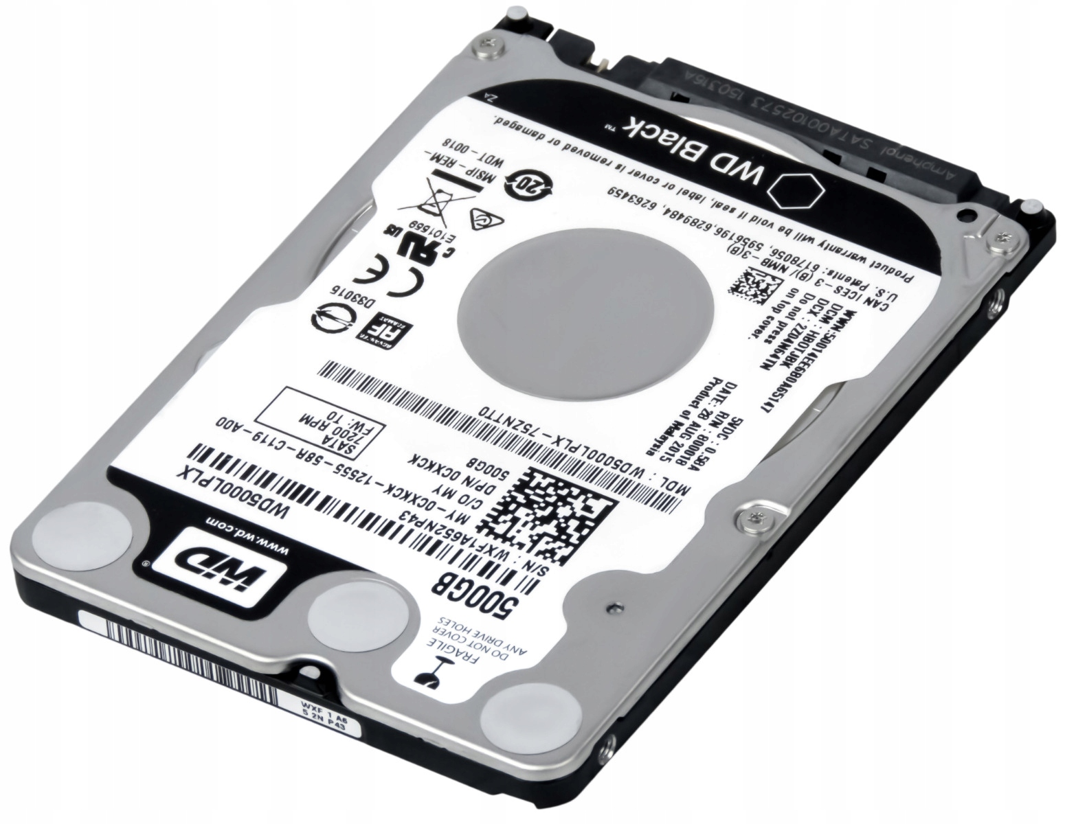 WD BLACK 500GB 7.2K 32MB SATA III 2.5'' WD5000LPLX Kod producenta WD5000LPLX