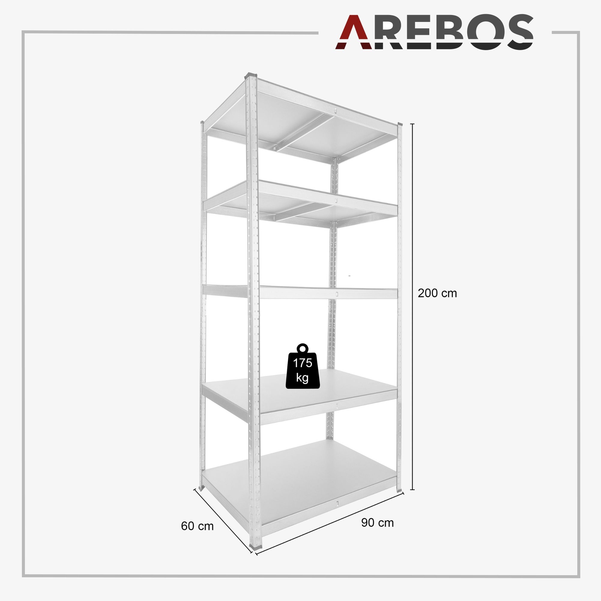 REGAŁ METALOWY PÓŁKI WARSZTATOWY MAGAZYN 200X90X60 EAN (GTIN) 4260551583636