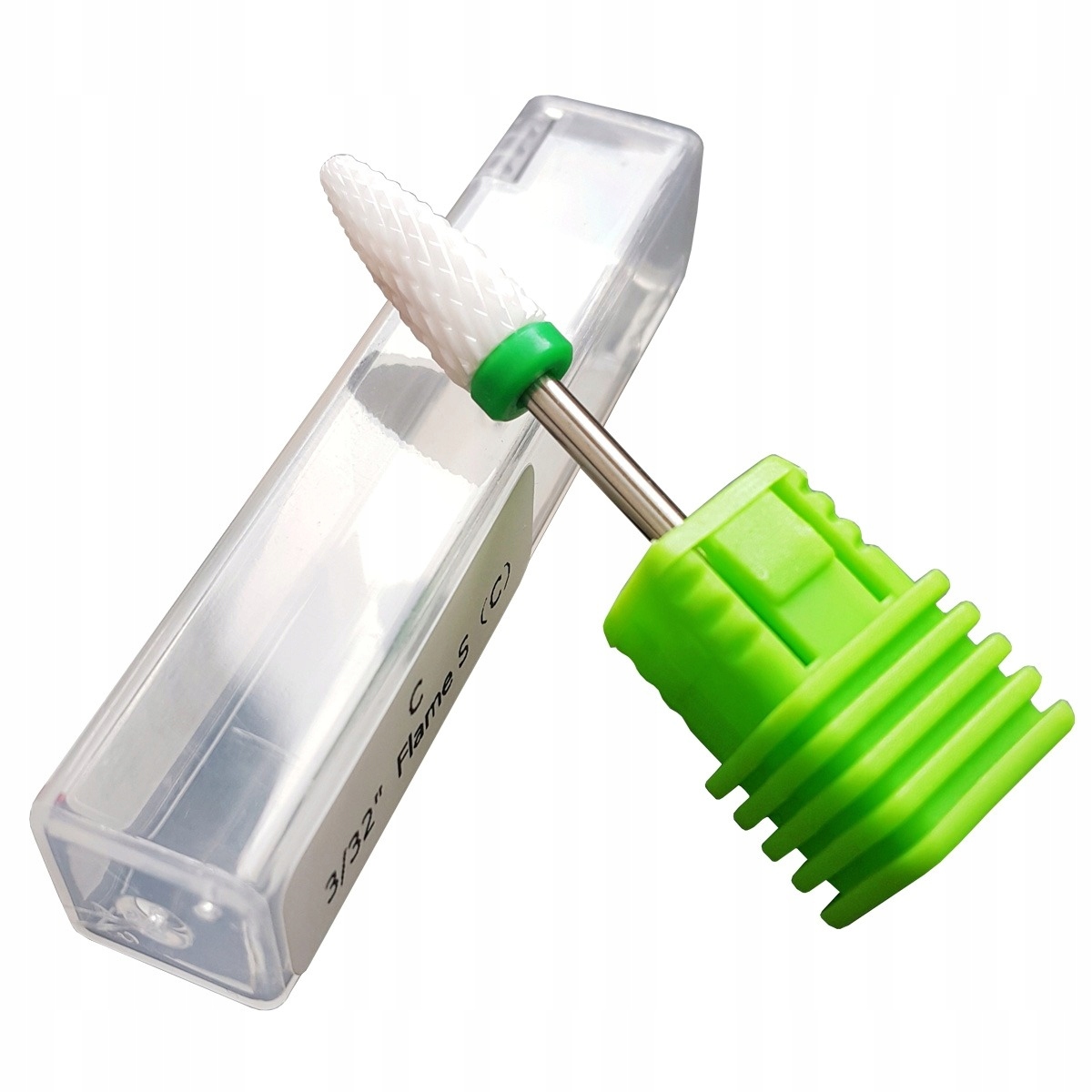 

Frez ceramiczny płomień zielony stożek ostry żel