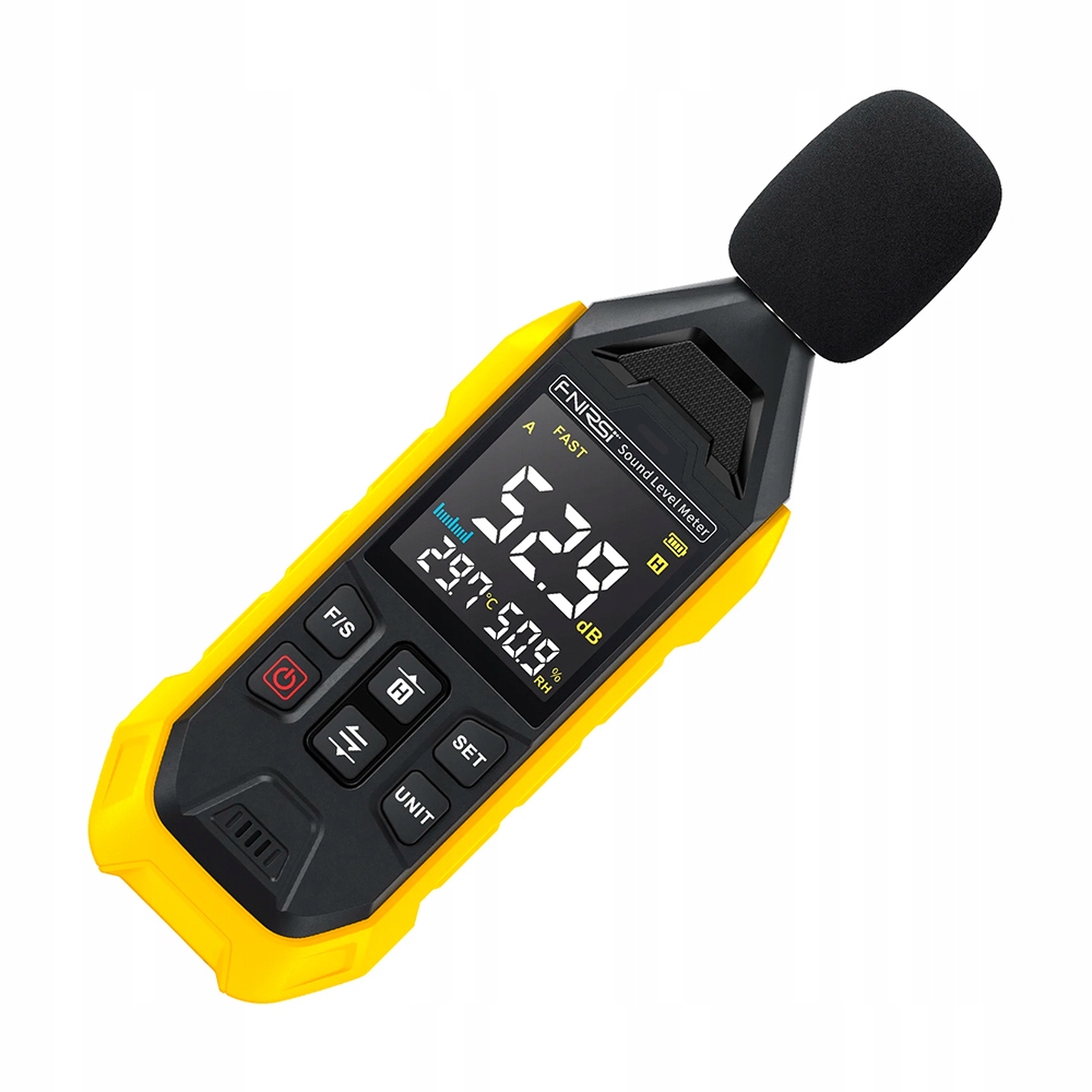 Fnirsi FDM01 miernik poziomu hałasu głośności 30 130 db sonometr 600mAh