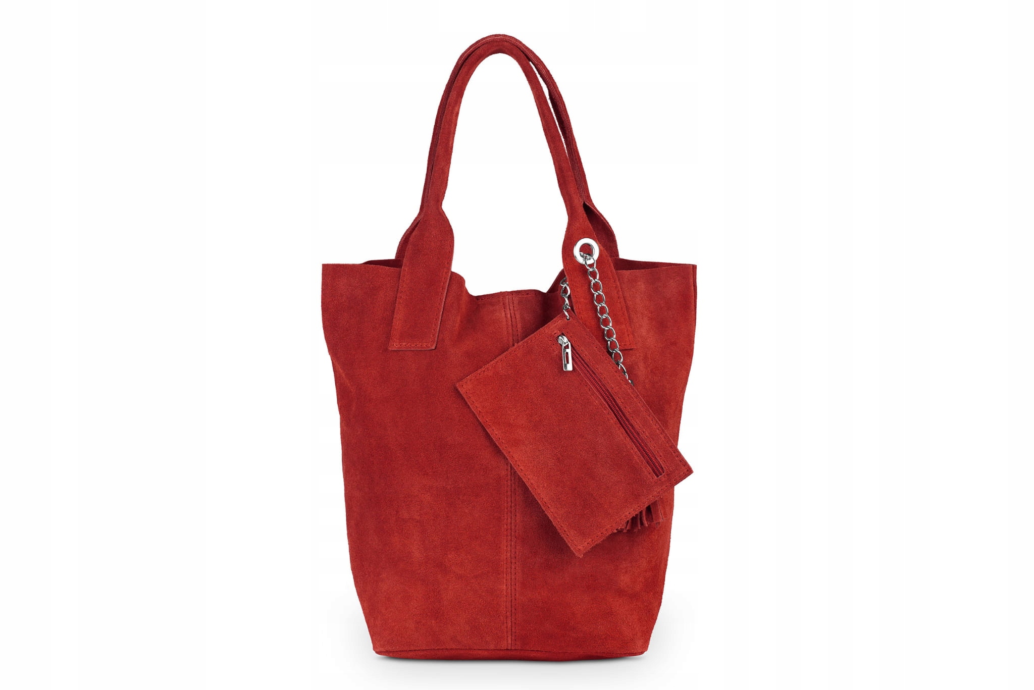 Kožená taška Vera Pelle Olivera Semišová červená