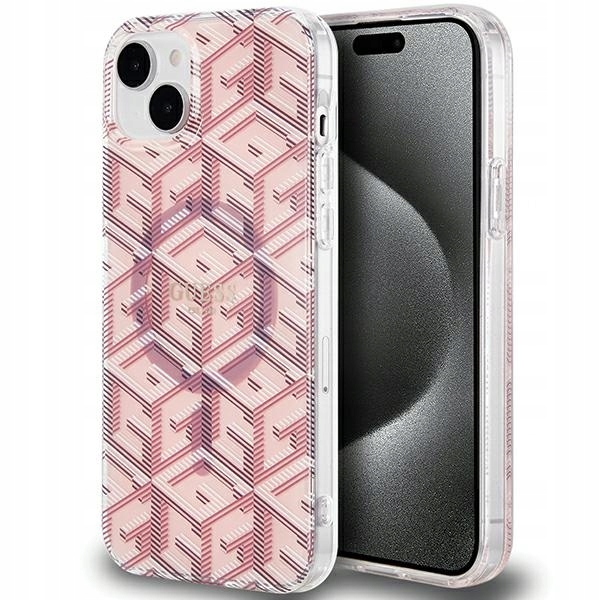 Etui Guess IML GCube MagSafe na iPhone 15 14 13 różowe Guess
