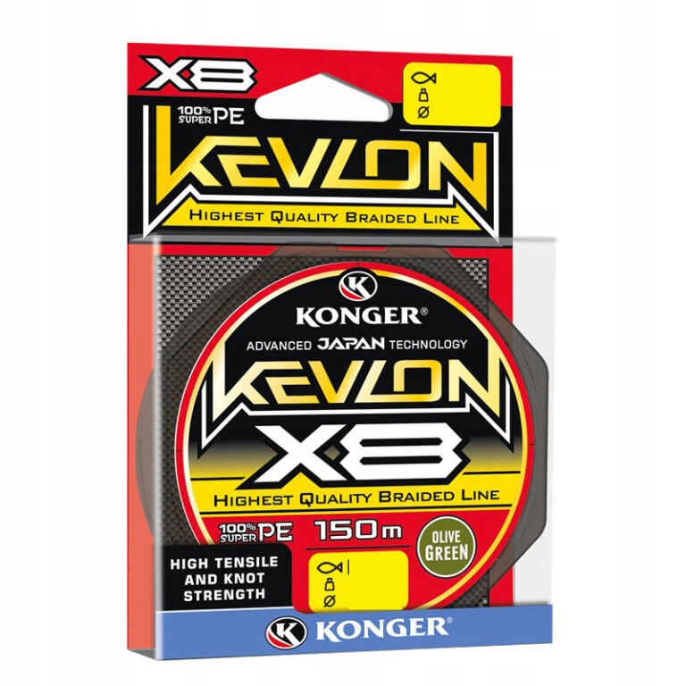 Konger Plecionka X8 Kevlon Olive Green 0,14mm 150m