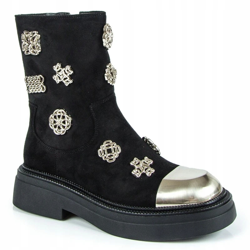 S.barski MR870-14 Černé Kotníkové Boty Z Nubukové Kůže 38