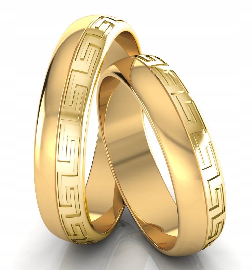 ZŁOTA OBRĄCZKA ŚLUBNA WZÓR GRECKI ZŁOTO PR. 333 Marka Świat Obrączek