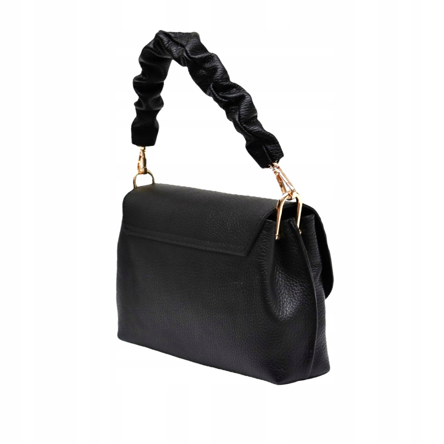 Torebka Damska skóra naturalna Barbara Czarny Kolor czarny