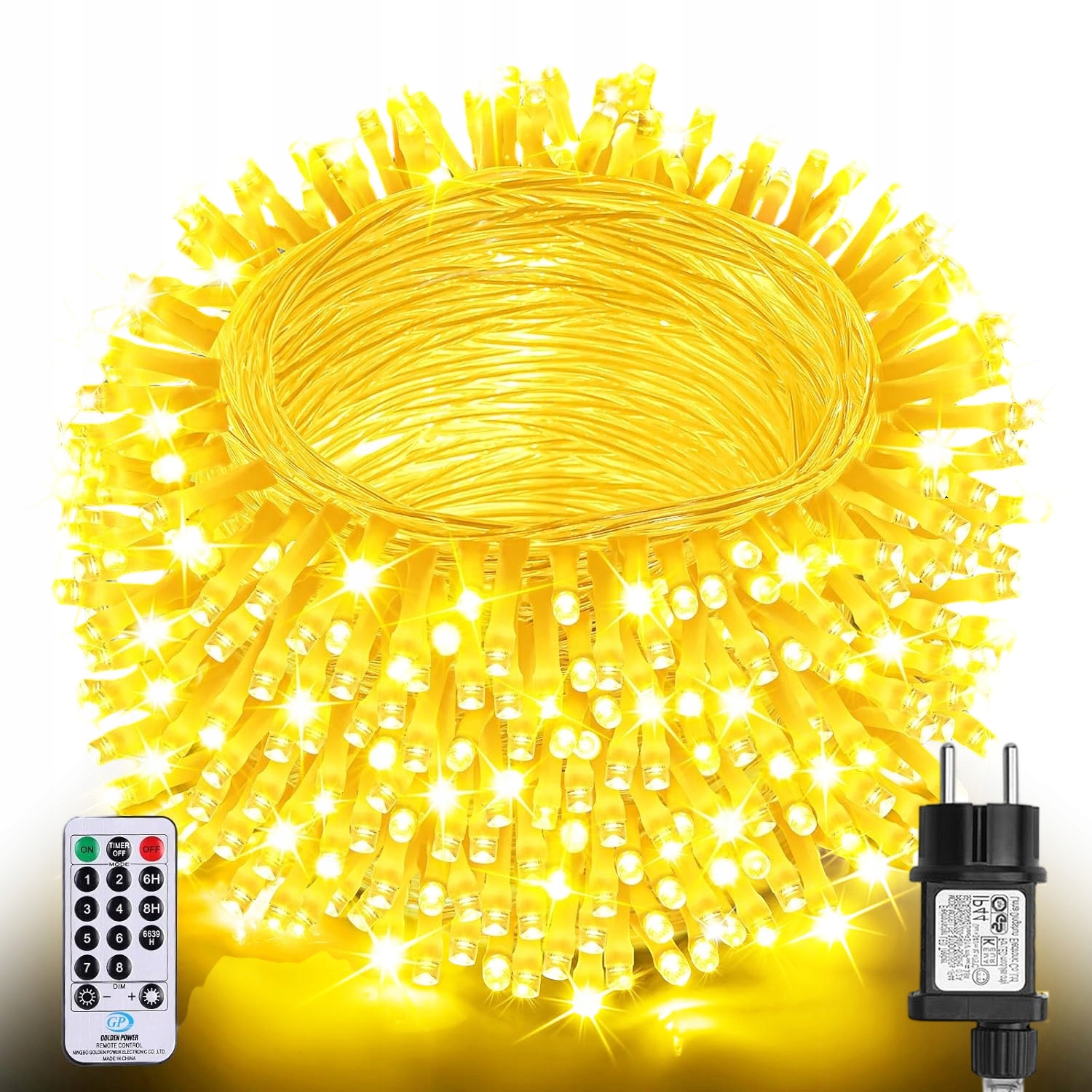 Zahradní světelná girlanda Led světla, řetěz 68 m dálkové ovládání, vodotěsná