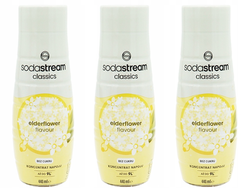 3x SYROP KONCENTRAT SODASTREAM KWIAT CZARNEGO BZU ZERO 9L NAPOJU Z 440ML Marka SodaStream