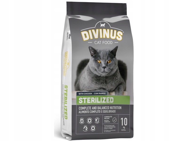 Karma dla kota Divinus Cat Sterilized Kurczak 10 kg