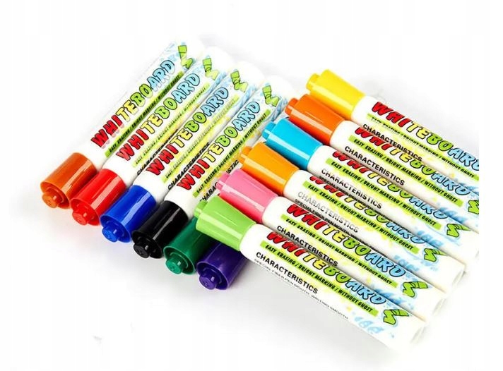 MARKERy suchościeralne do białych tablic 12 szt flamastry mazaki pisaki