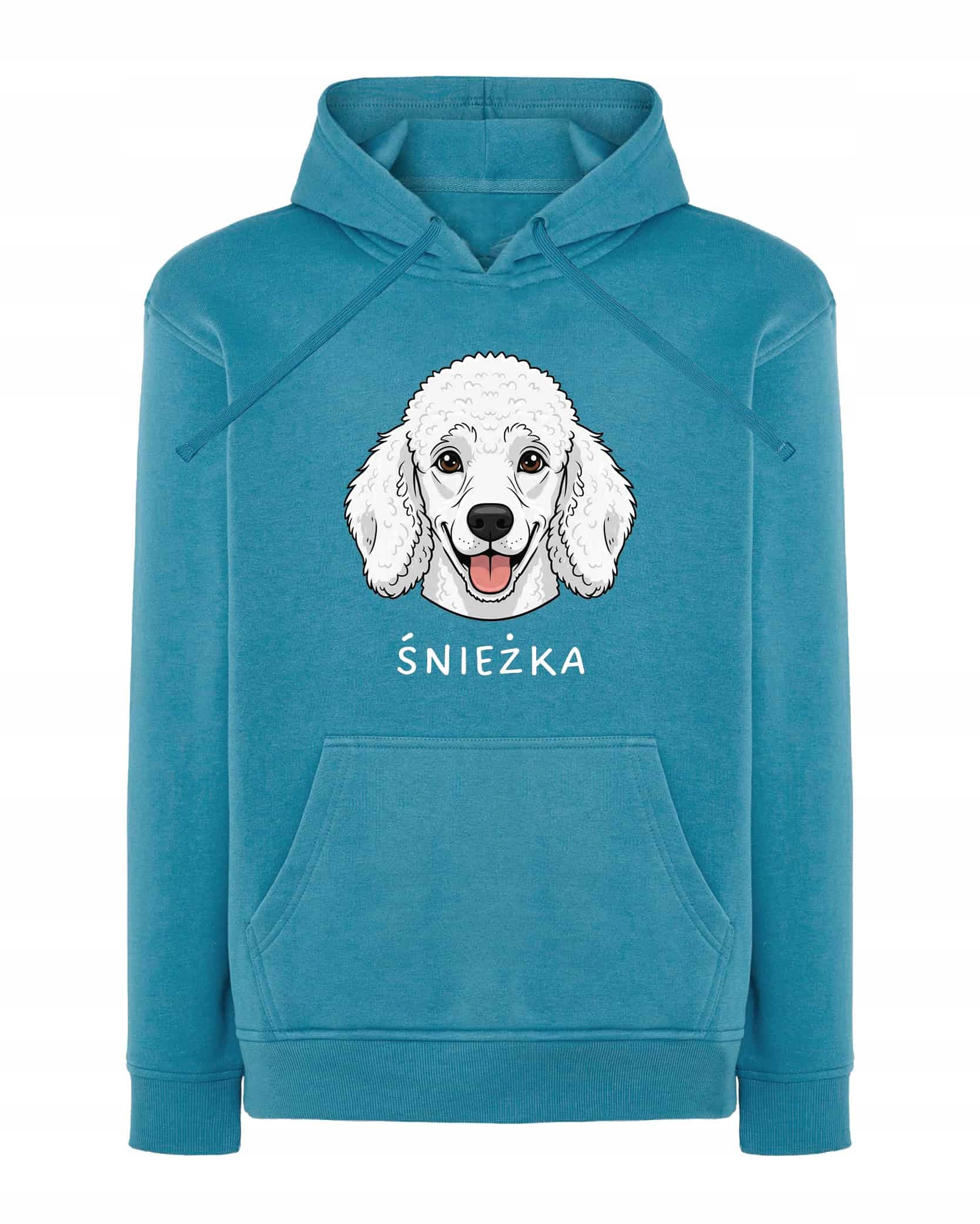 Mikina s kapucí Pudel Personalizovaná Pupil Pes Světle modrá M