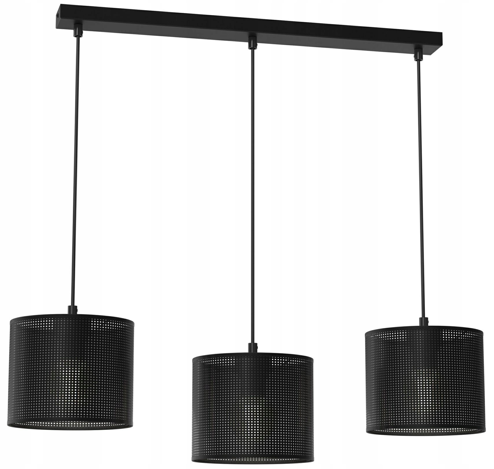 Závesná stropná lampa Loft Shade čierne tienidlo 3xE27 moderná do obývačky