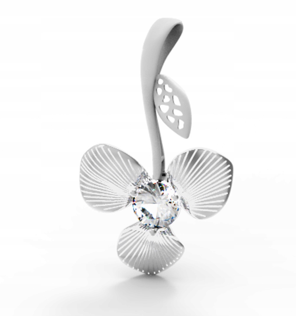Nádherný Pohyblivý Stříbrný Přívěsek Květ 925 Listů