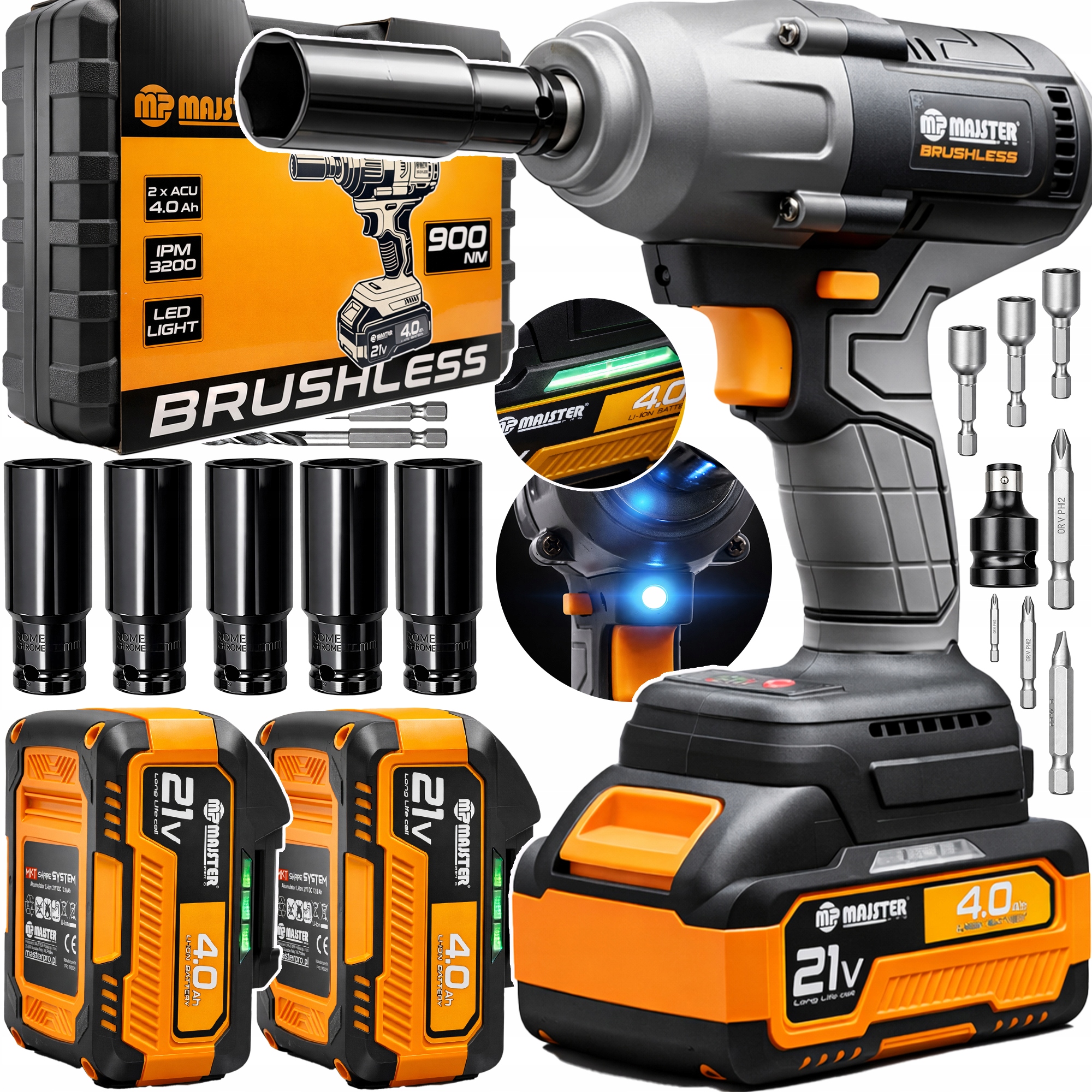 Rázový Uťahovák elektrický akumulátorový Bezkartáčový Kolesá MP0523 21V Dewalt