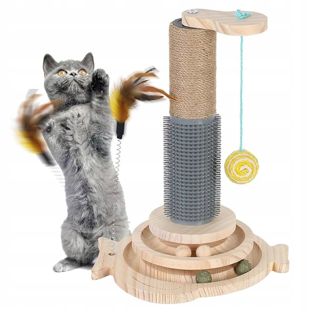 Levně Škrabadlo Pro Kočky Hračka s míčkem a masážním sloupkem