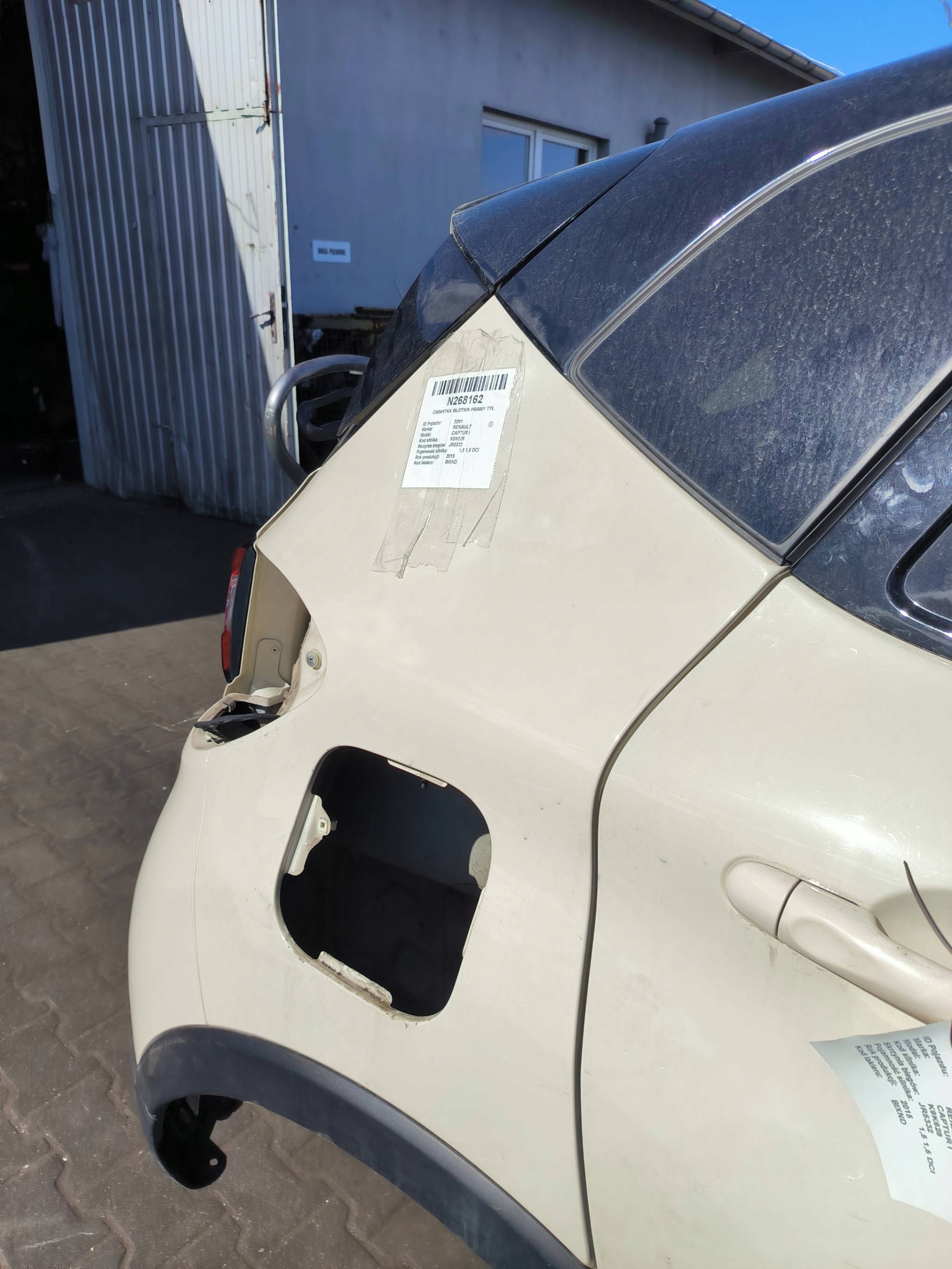 Longeron Aile Droite Arrière BIXND RENAULT CAPTUR et