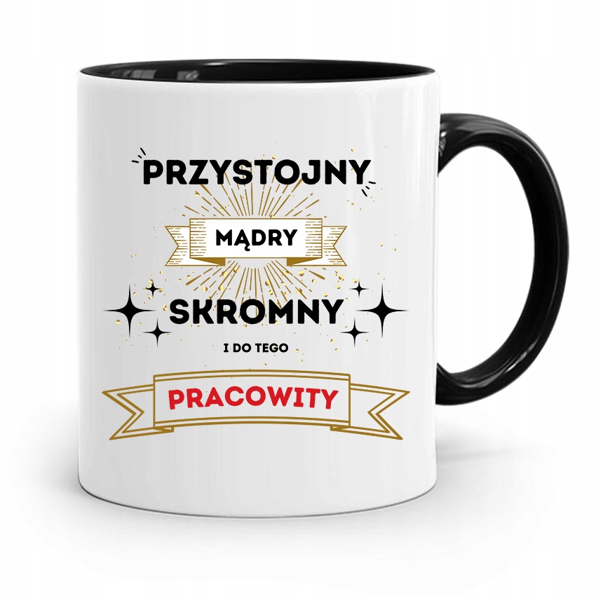 

Dla Pracownika Kubek Czarny Przystojny Mądry