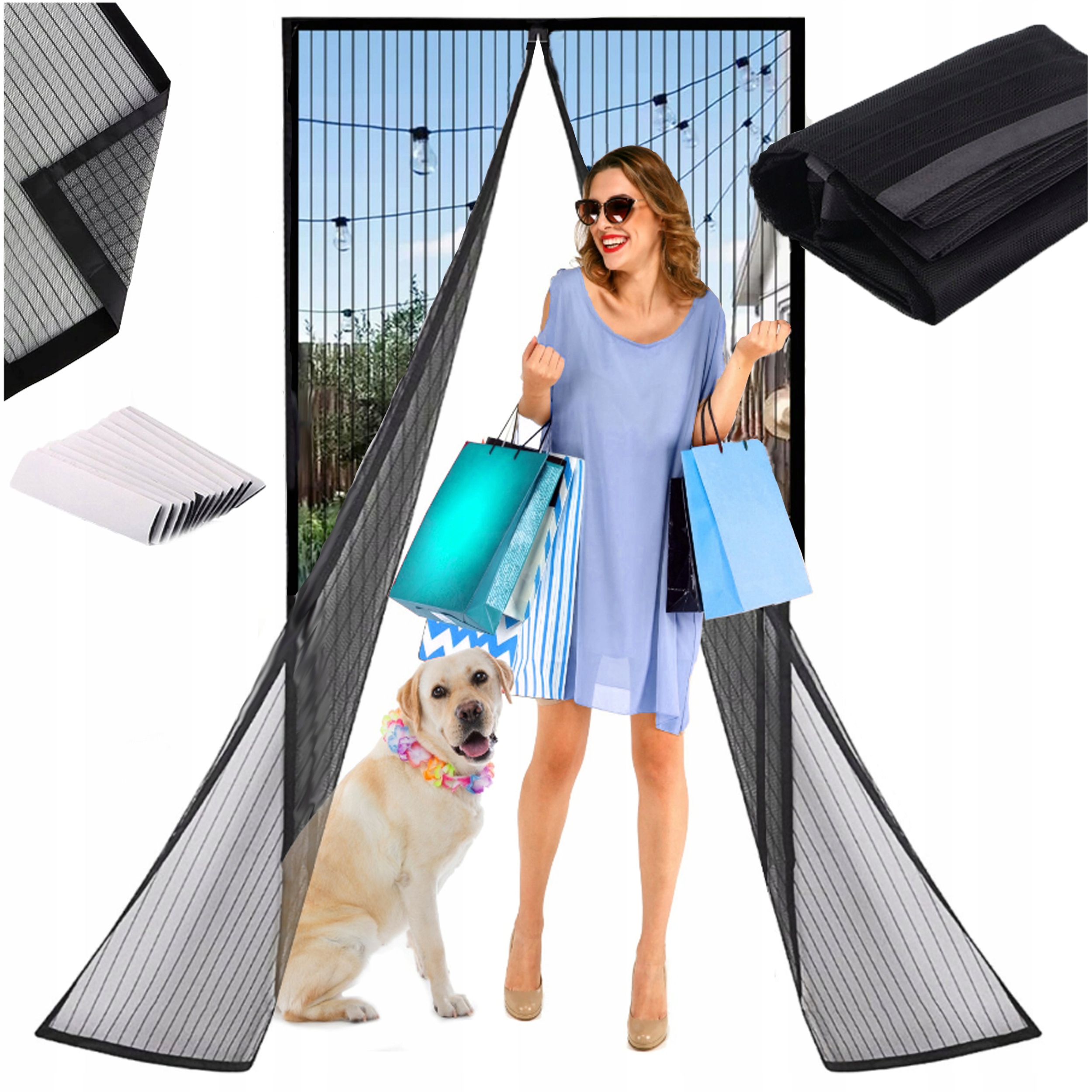 MOSKITIERA NA DRZWI BALKONOWE DRZWIOWA MAGNETYCZNA Z MAGNESEM MOCNA 210x100