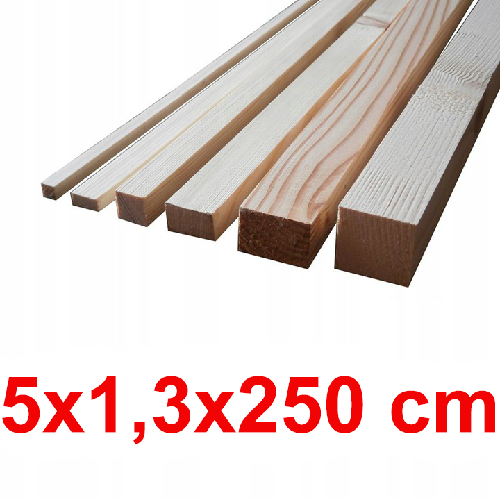 Kantówka strugana 5x1,3x250 cm - ŚWIERK