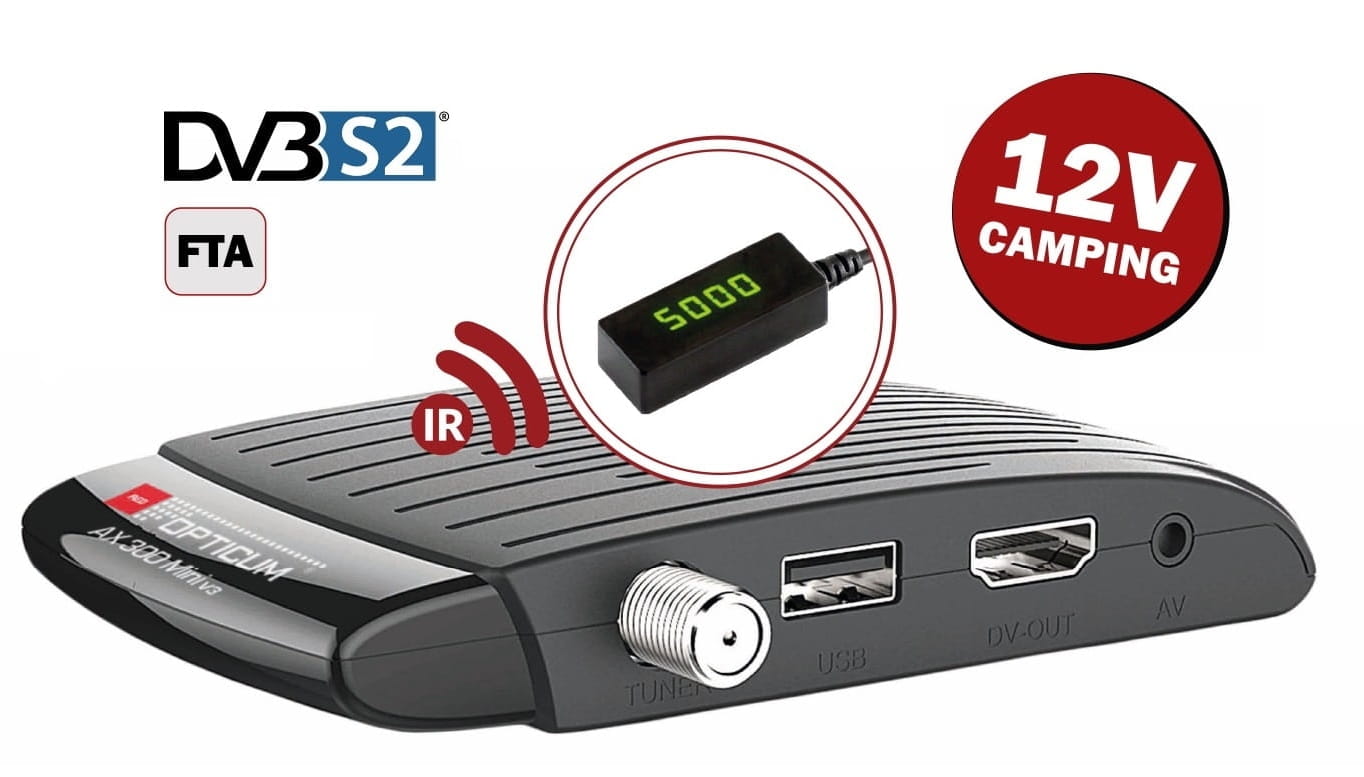Tuner Satelitarny Mini 12V HD AX300 Dekoder FTA SAT Niekodowane Astra Kod producenta 30052