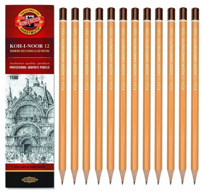 OŁÓWKI GRAFITOWE 4H ZESTAW 12 SZTUK KOH-I-NOOR