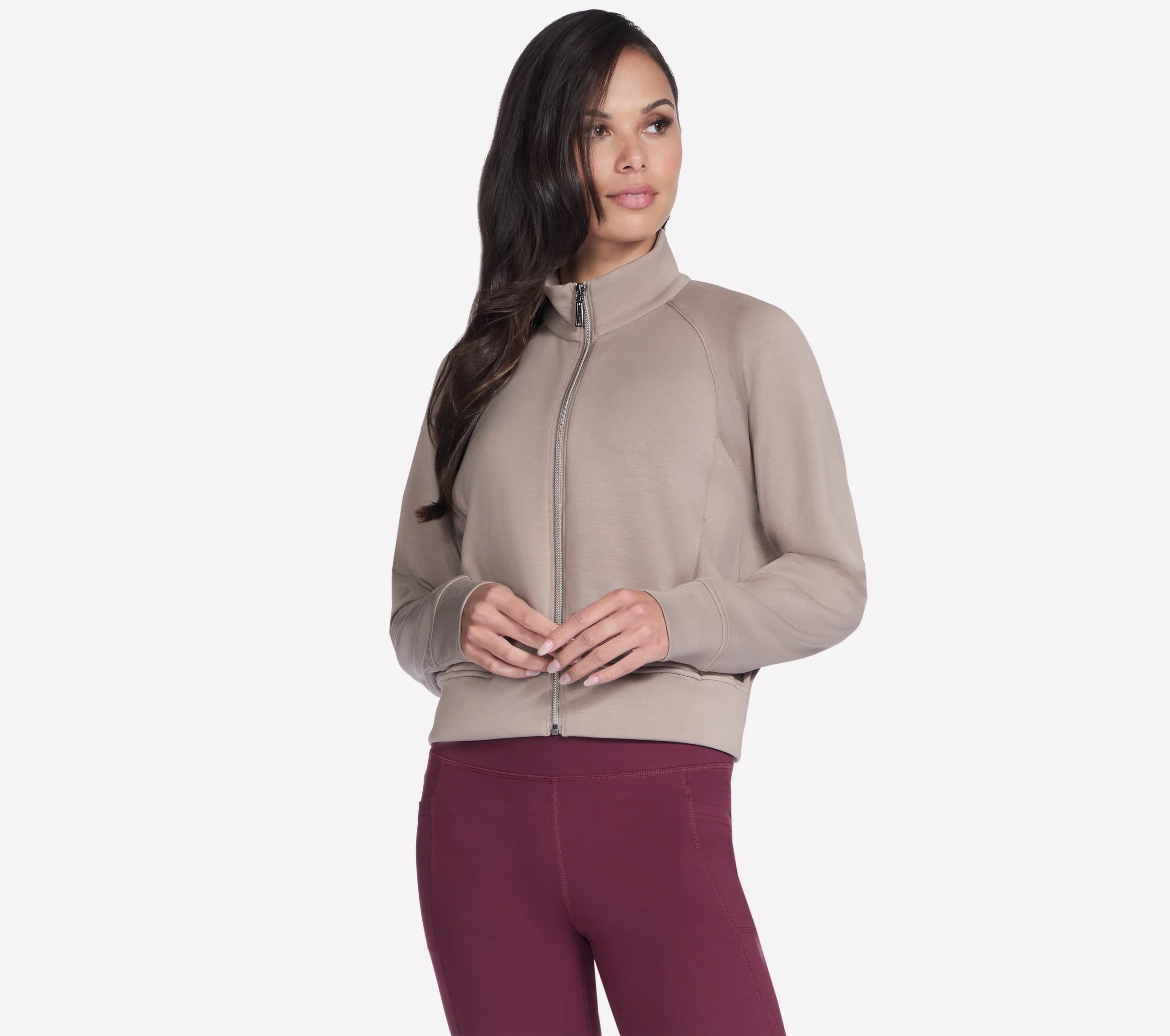 Mikina Skechers Skechluxe Elevate Jacket béžová JA278 Tpbr