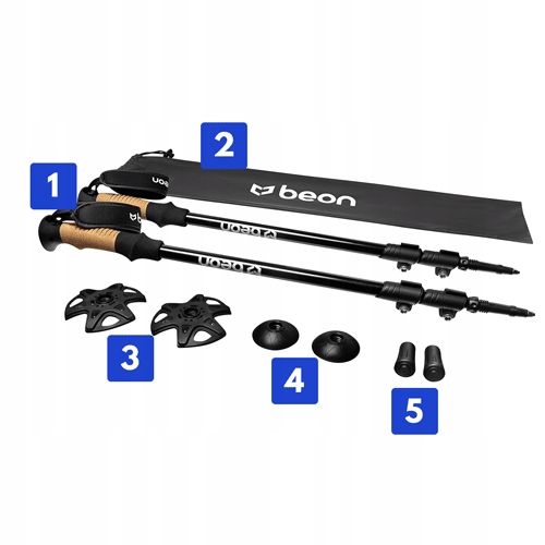 KIJE TREKKINGOWE KIJKI NORDIC WALKING DO CHODZENIA PO GÓRACH SKŁADANE BEON Marka Beon