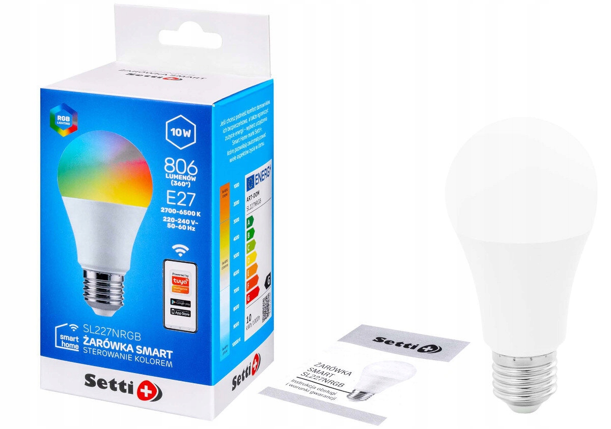 Inteligentna żarówka LED SETTI+ SL227NRGB 10W E27 Kod producenta SL227NRGB