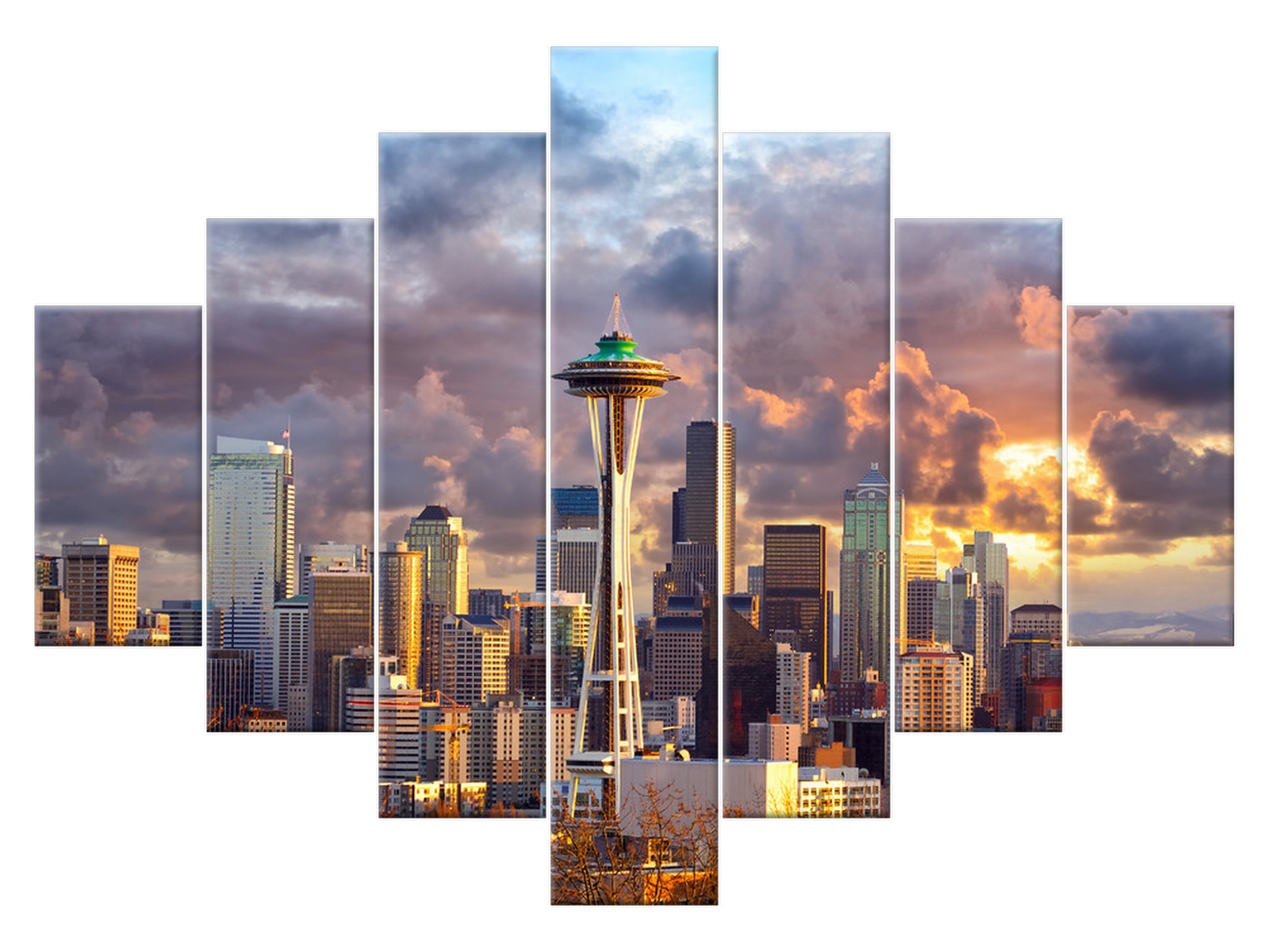 

Obraz Miasto Seattle o zachodzie słońca 210x150