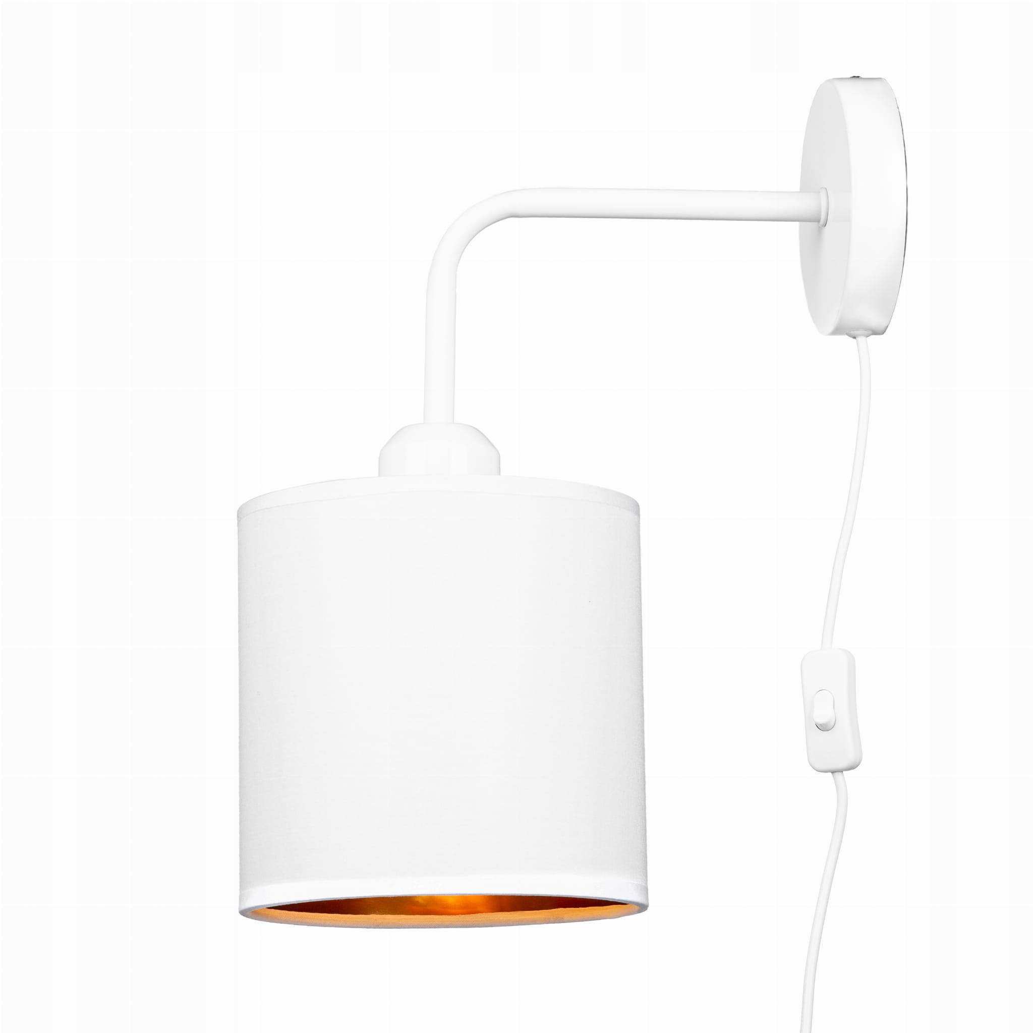 

Kinkiet ścienny z abażurem Oro biały kabel