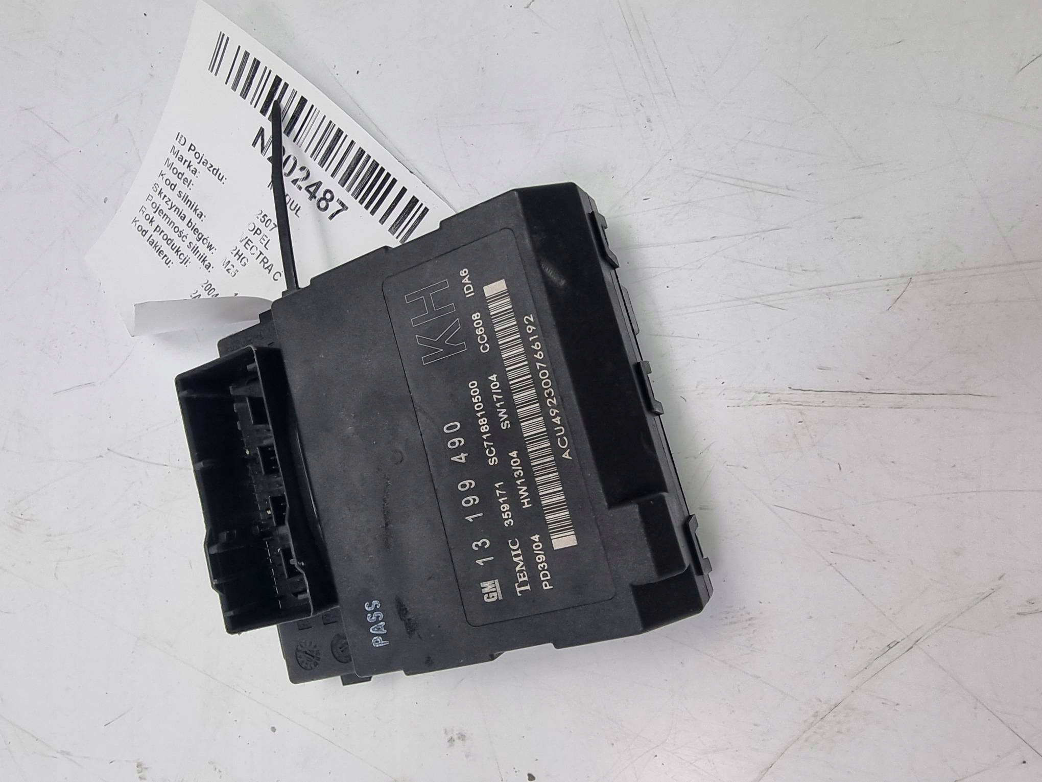 Unité commande confort 13199490 OPEL VECTRA C