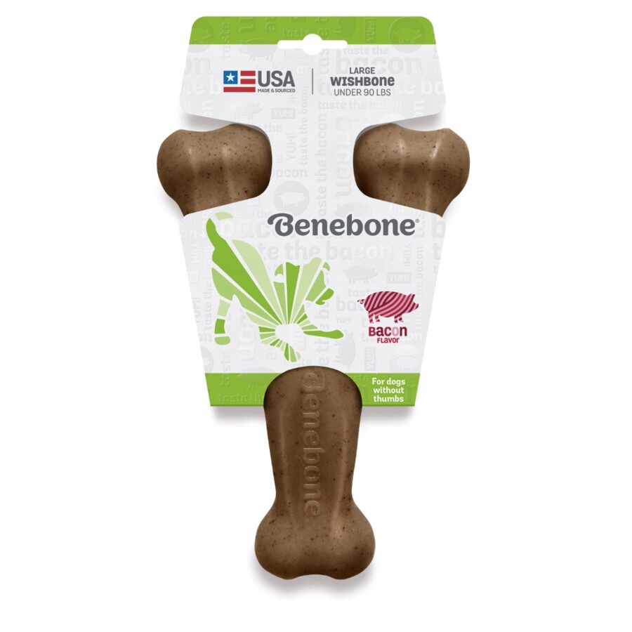 Levně Kousátko pro psa New Benebone Wishbone L Bacone