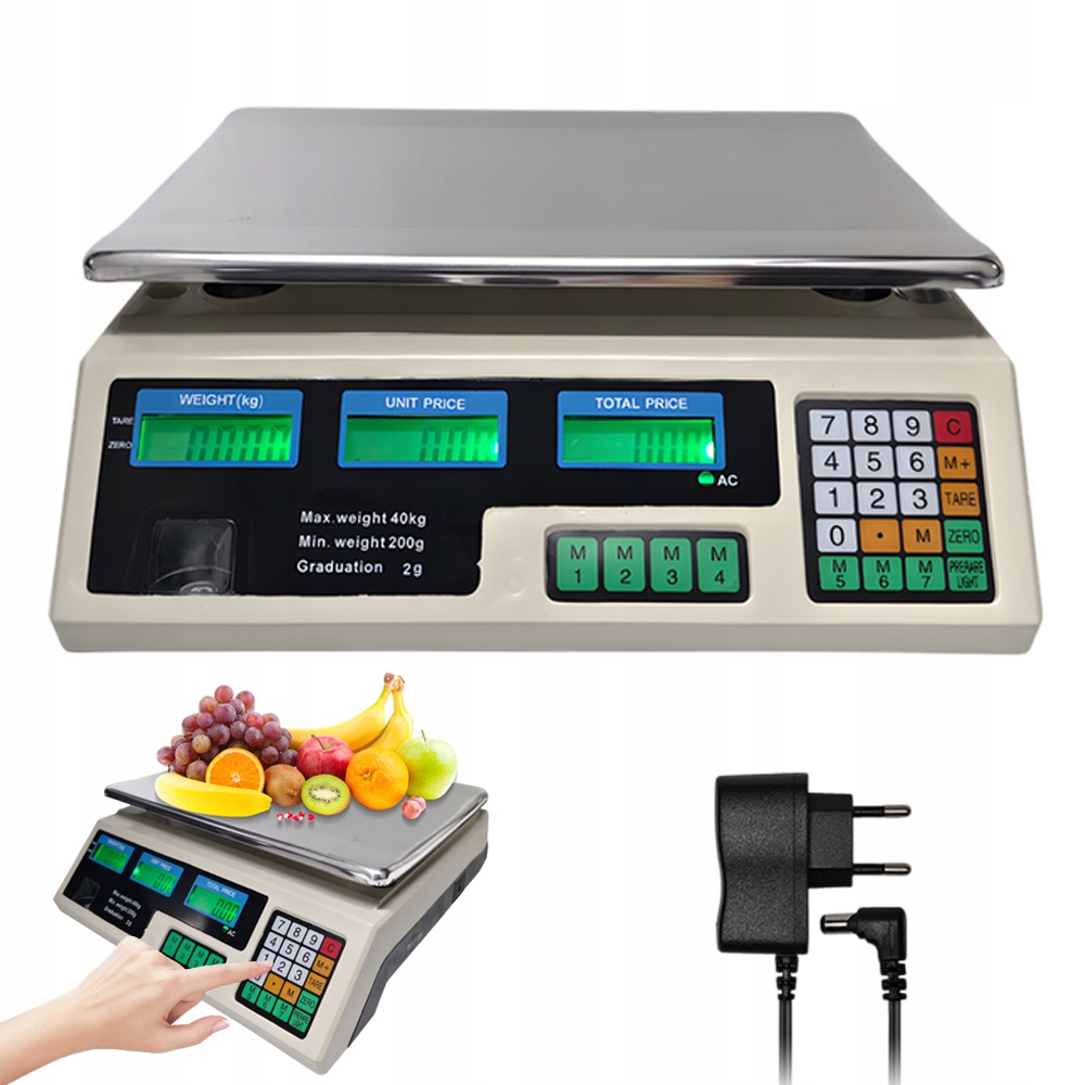 Elektronická Nákupní Váha S Vestavěnou Baterií Pro Výpočet Ceny 40 Kg