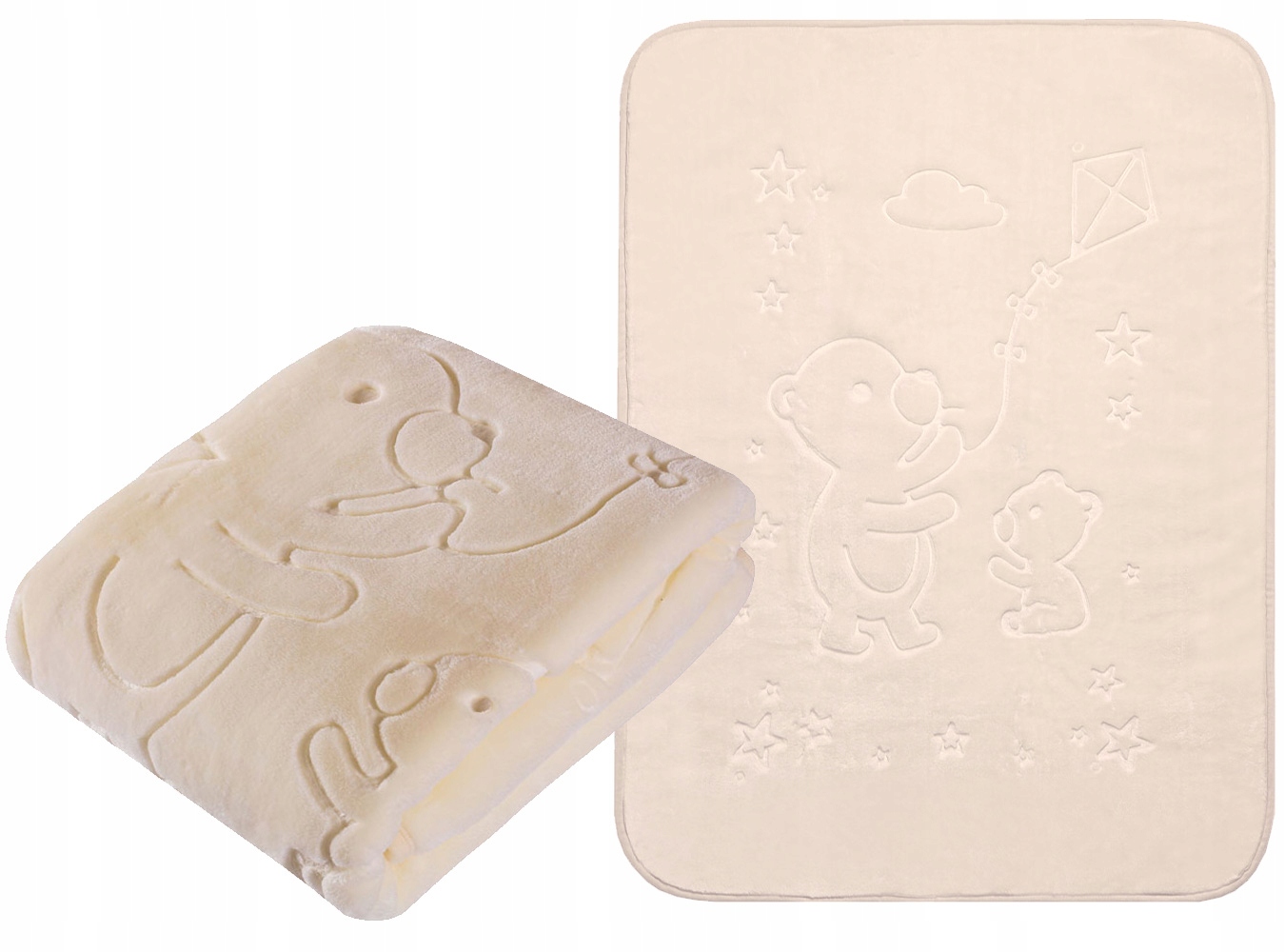 

Easy Care Kocyk w tłoczone Misie 80x110 Gruby Krem