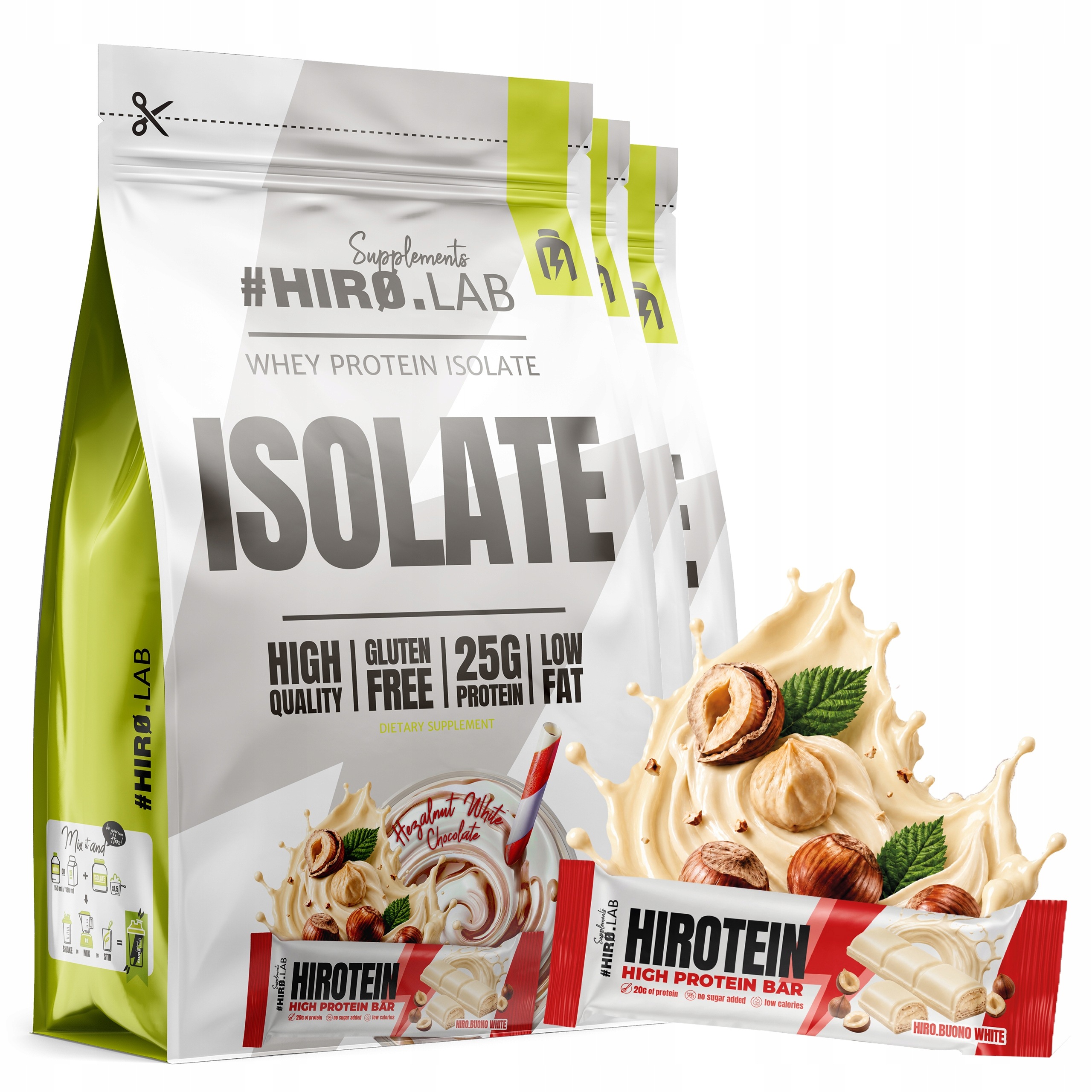 3x Proteinový izolát Whey Protein Wpi 700 g Protein Buono Hiro.lab