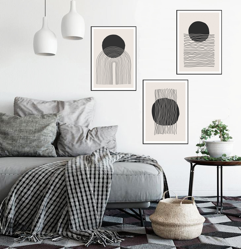 ZESTAW 3 A4 PLAKAT MODNY OBRAZ MINIMALIZM MODERN Marka inna