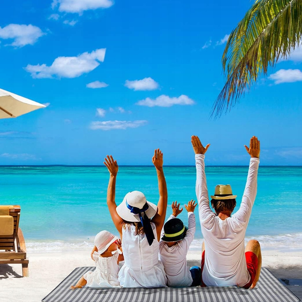 KOC PIKNIKOWY PLAŻOWY TKANINA OXFORD WODOODPORNY DUŻA MATA 200X145 XL Rodzaj mata